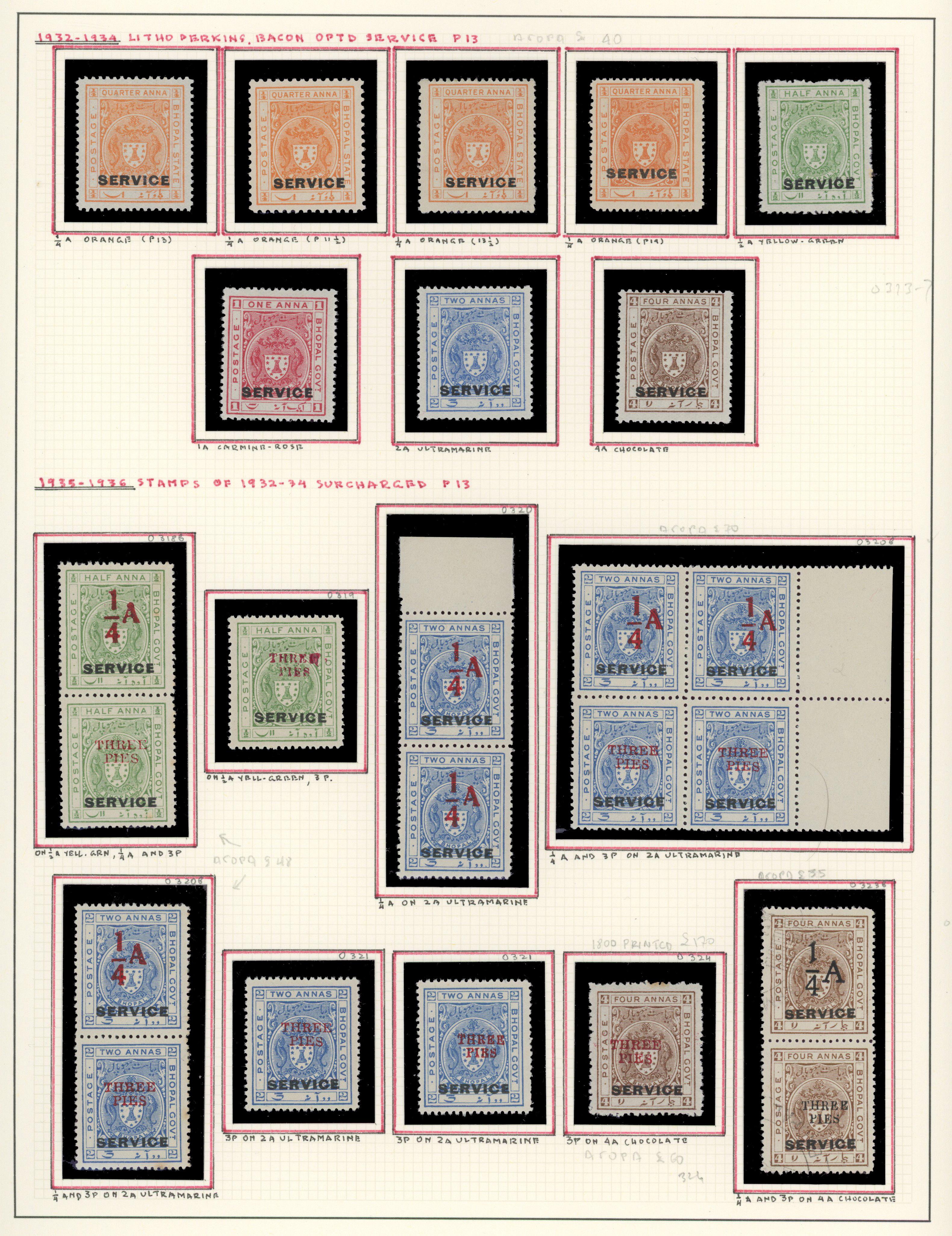 IFS Bhopal 1930-49 collection mint