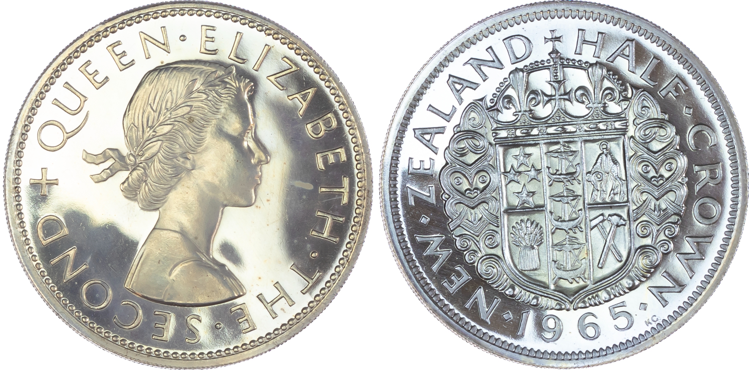 New Zealand, Elizabeth II (1952-2022), Last Pre-Decimal Proof Set (7), 1965