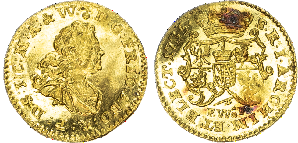 Germany, Saxony, Friedrich August II (1733‑1763), gold ¼ Ducat, 1735, Dresden, 0.88g.