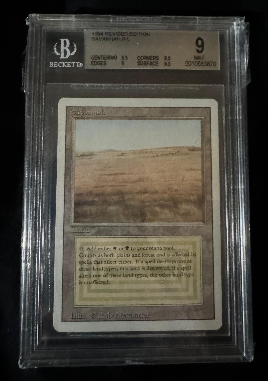 Magic The Gathering - Savannah - Revised - Beckett 9 Mint 