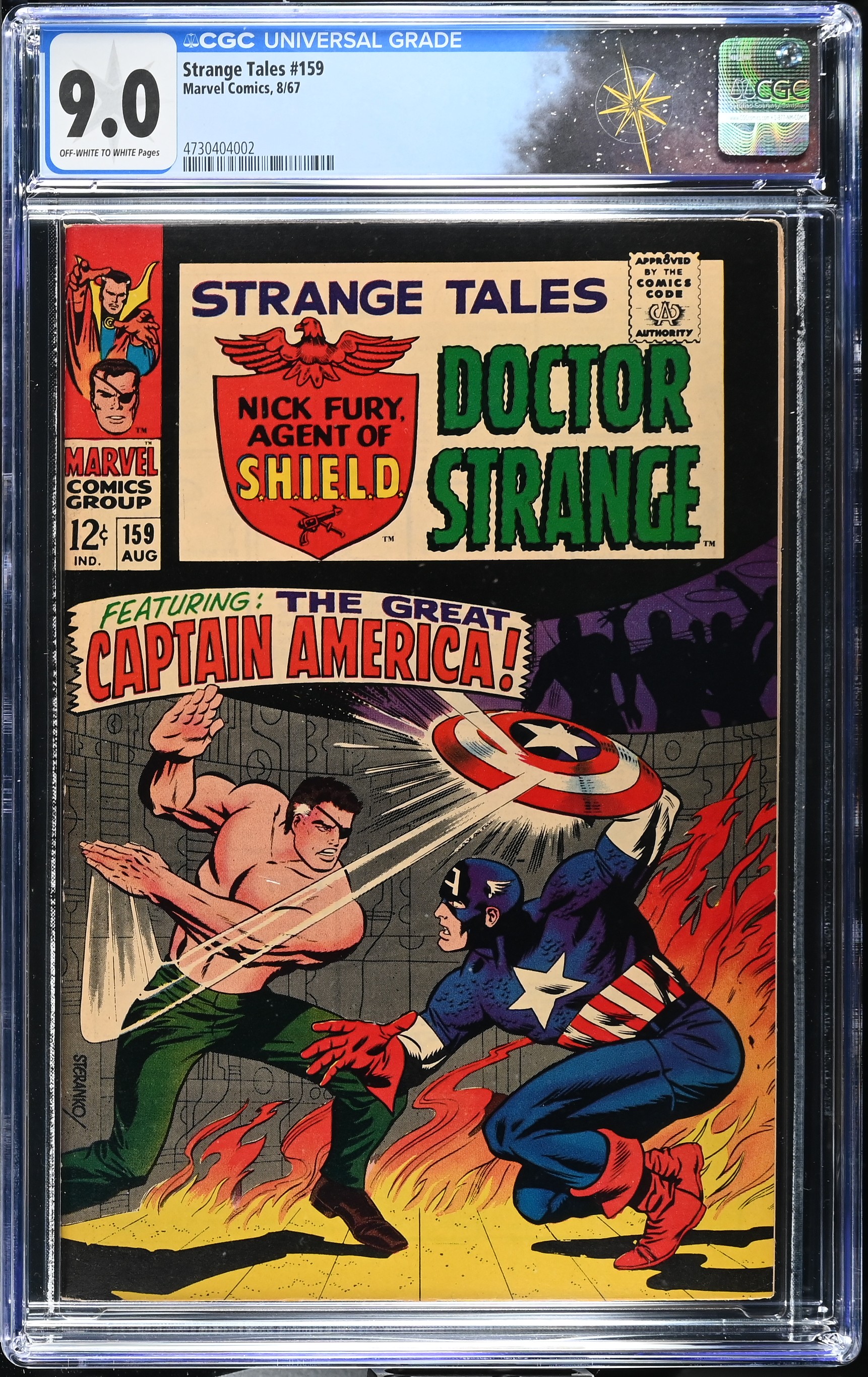 Strange Tales #159 CGC 9.0 1st Appearance of Valentina Allegro De Fontaine (Marvel Comics, 1967) Off-White to White Pages