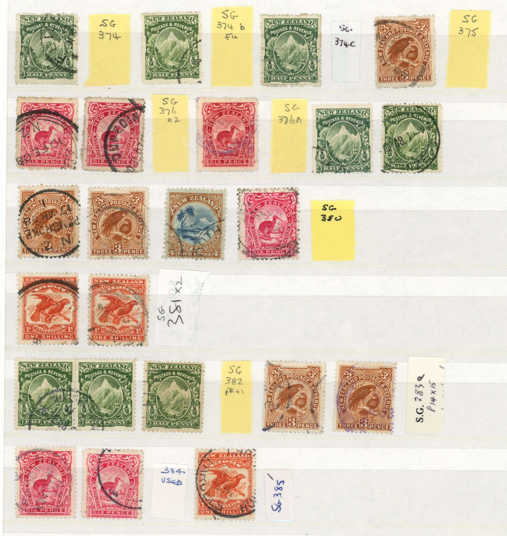 1907-8 ½d - 1/- Cowan paper, Single...