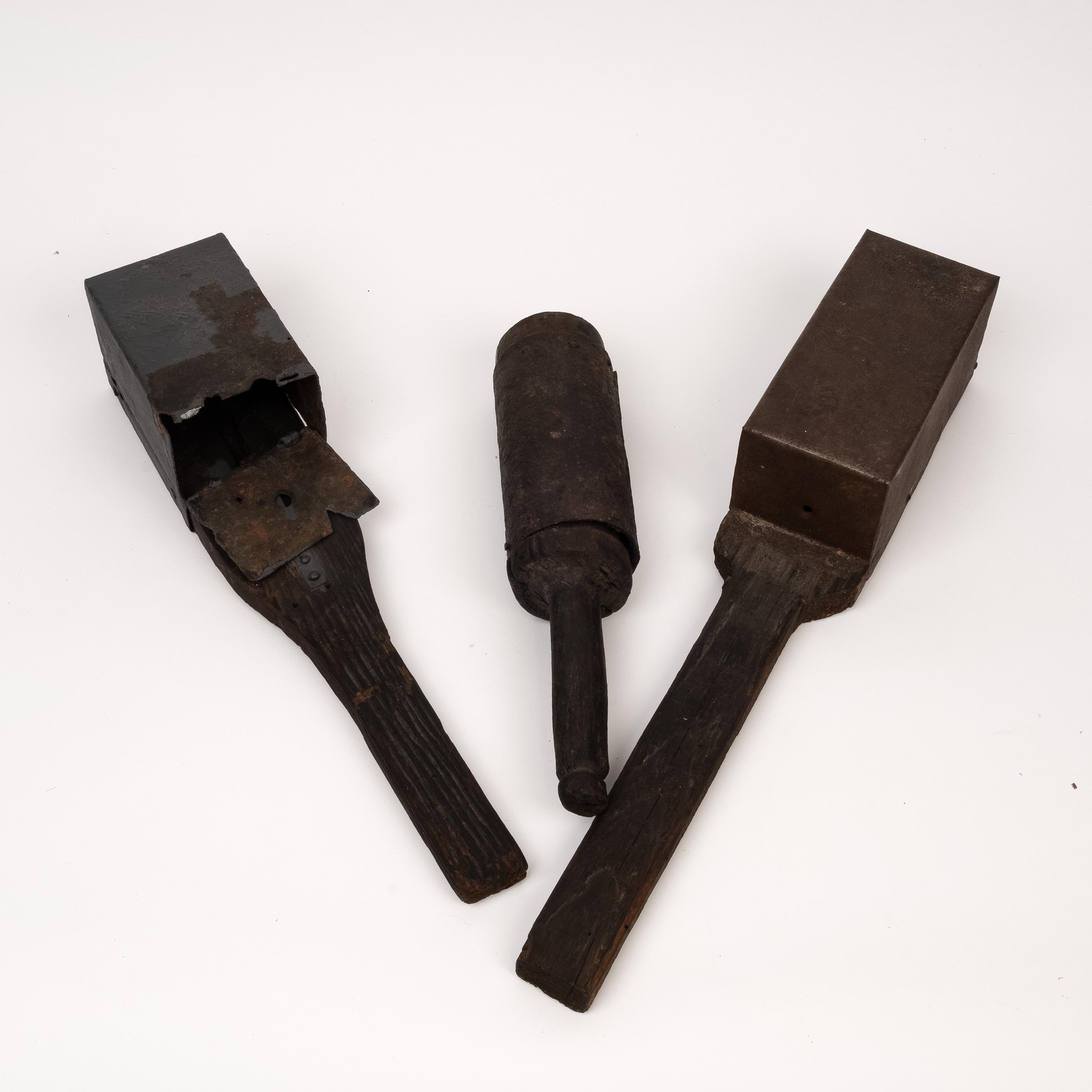 Two Inert Hairbrush Grenades, One Inert Stick Grenade 