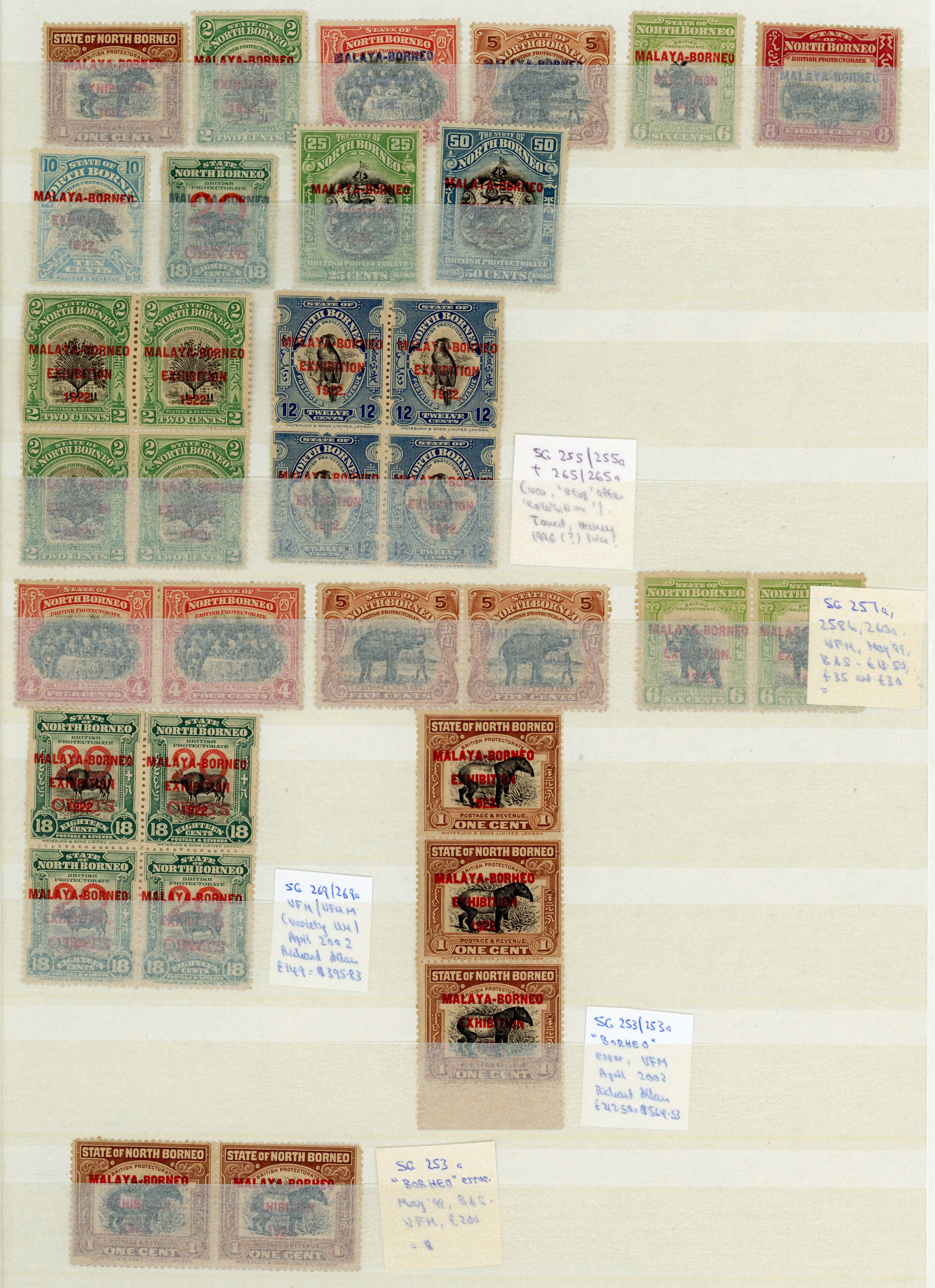 North Borneo SG 253/275 group mint