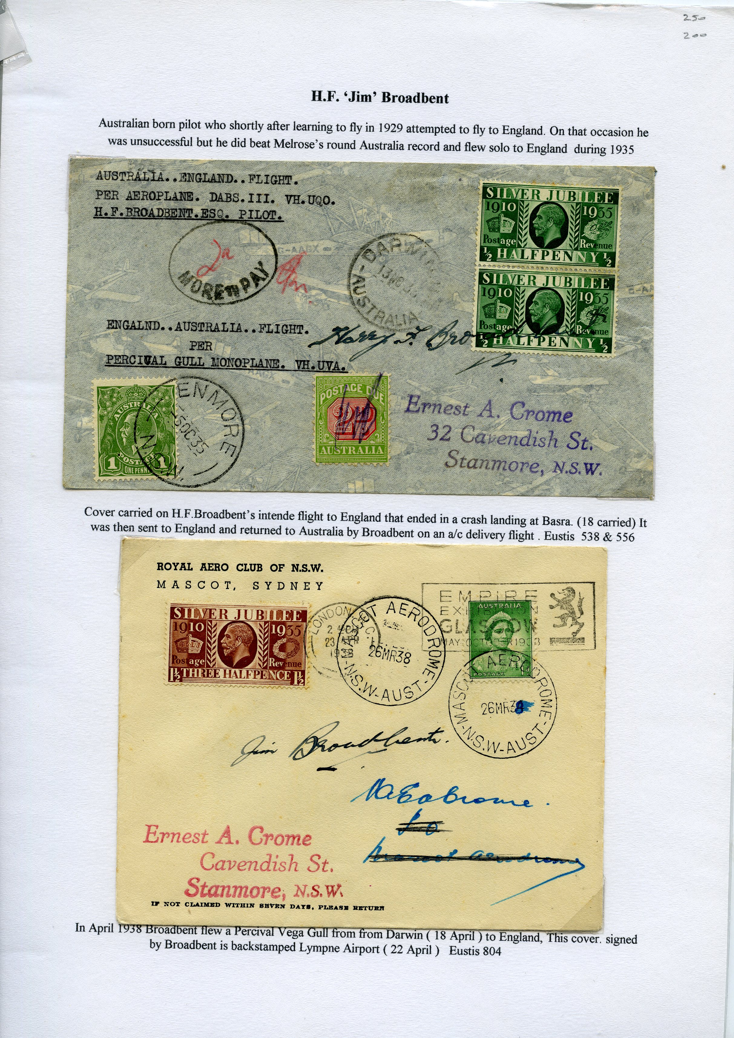 AUSTRALIAN FLIGHT COVERS: 1935-38 group of...