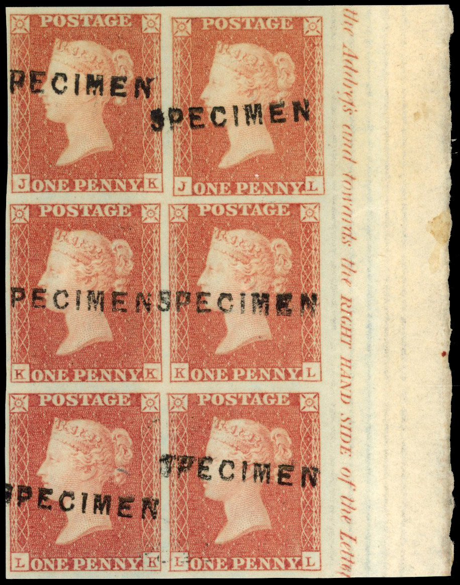 GB SG 8 1841 1d red-brown Plate 90 Specimen block