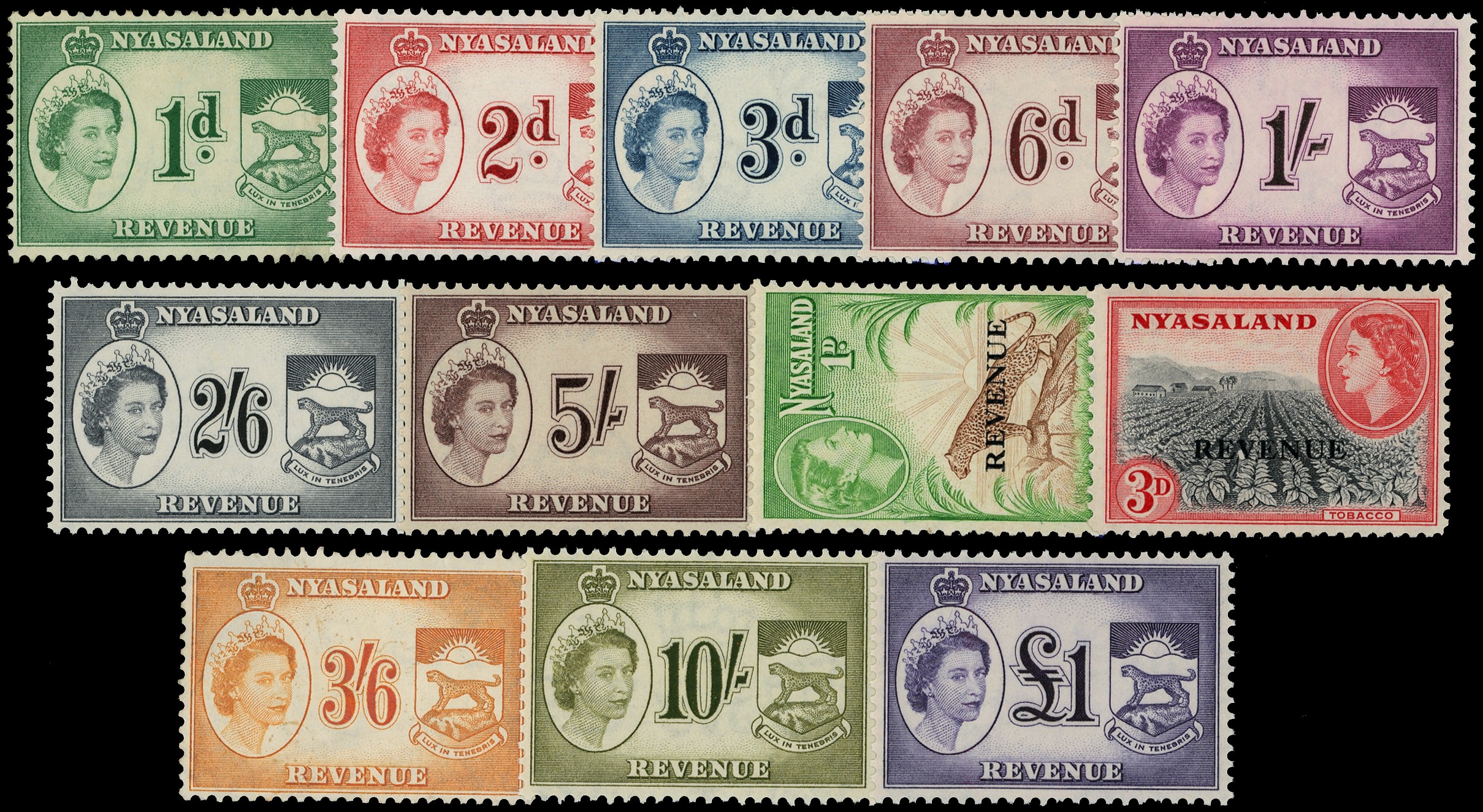 1955 QEII 1d to £1 complete set of...