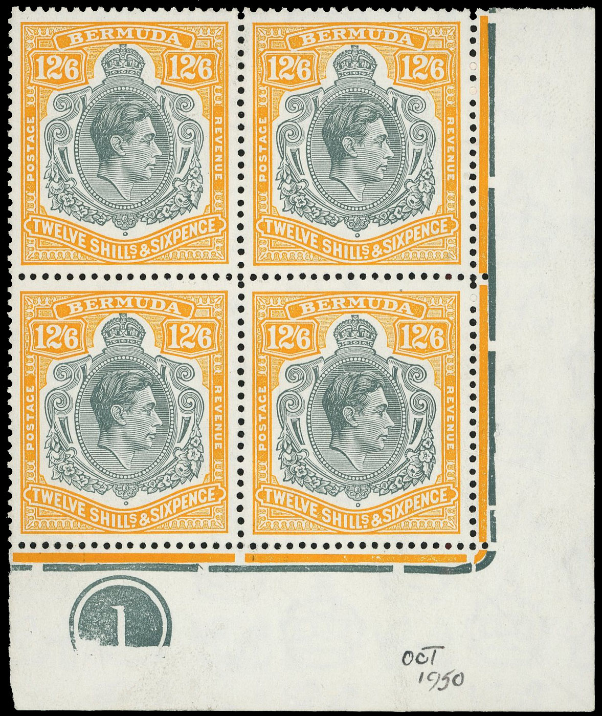 Bermuda SG 120e Plate block mint