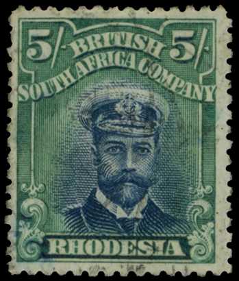 1913-7 5/- Head Die II, perf 14. Used example...