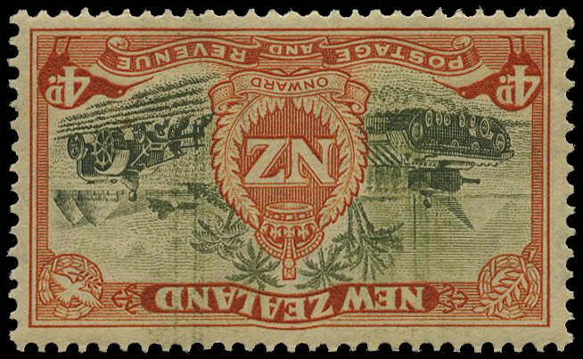 1946 Peace 4d bronze-green and orange...