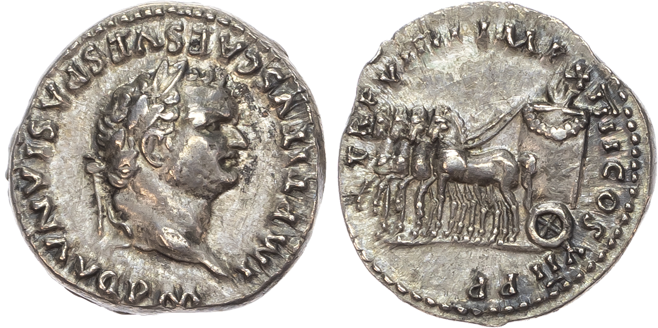 Titus (AD 79-81) AR Denarius, Rome, AD 79, 3.24g. 