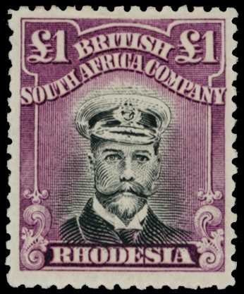 1922-3 £1 Head Die IIIB, perf 14, white...