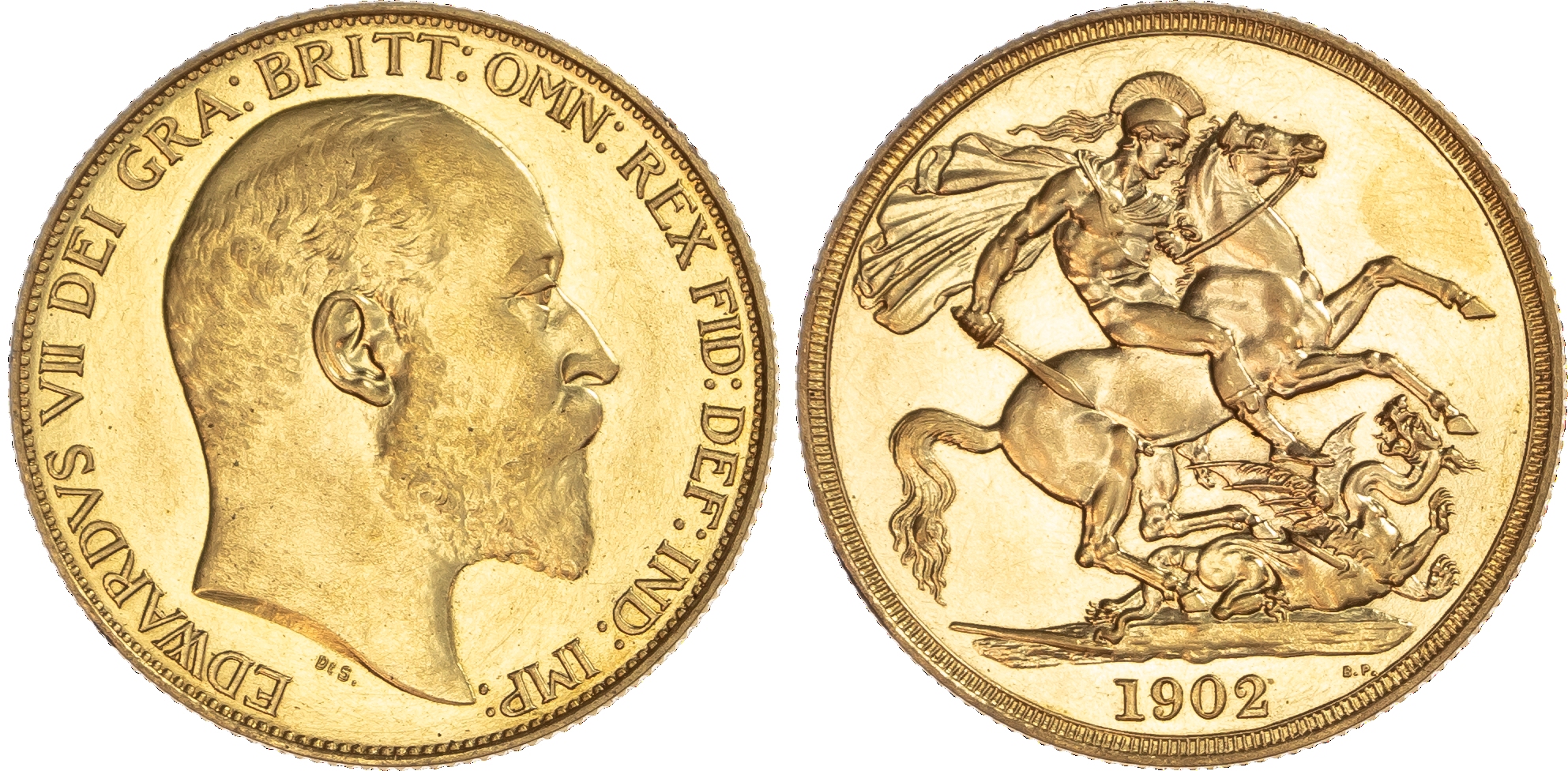 Edward VII (1901‑10), Matt proof Two Pounds, 1902.