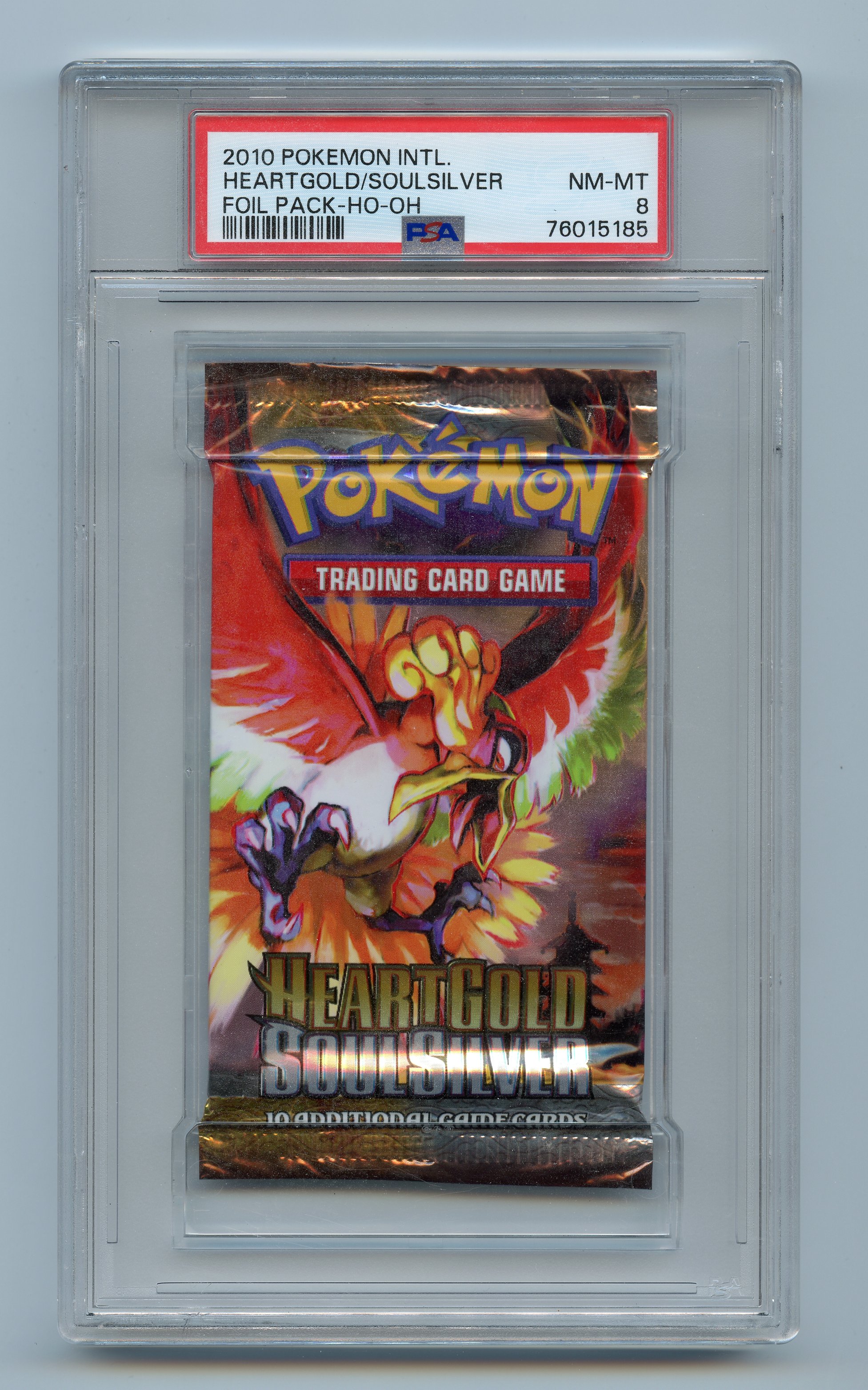 PSA 8 Heart Gold & Soul Silver Booster Pack - Ho-oh Artwork