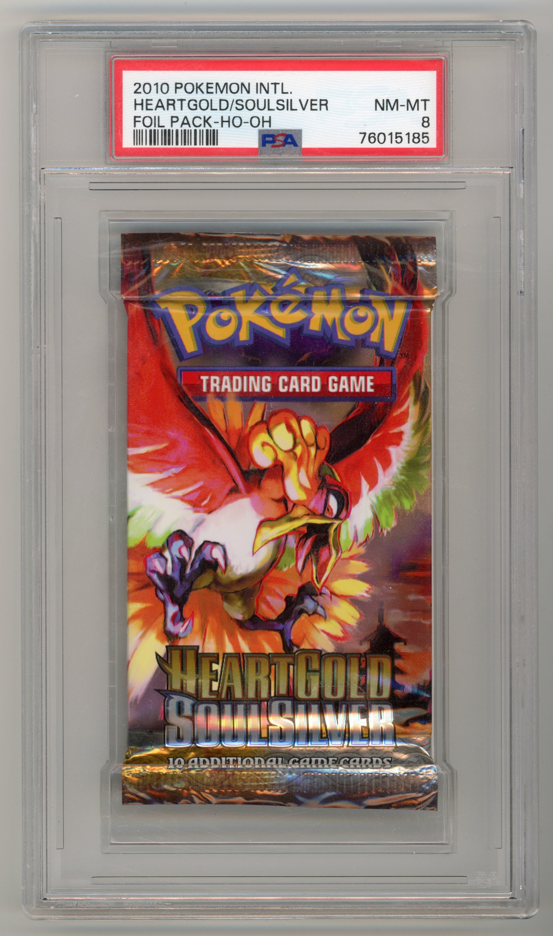 PSA 8 Heart Gold & Soul Silver Booster Pack - Ho-oh Artwork