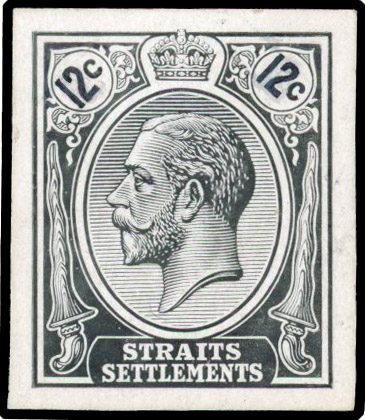 Straits Settlements 1921 12c essay die proof