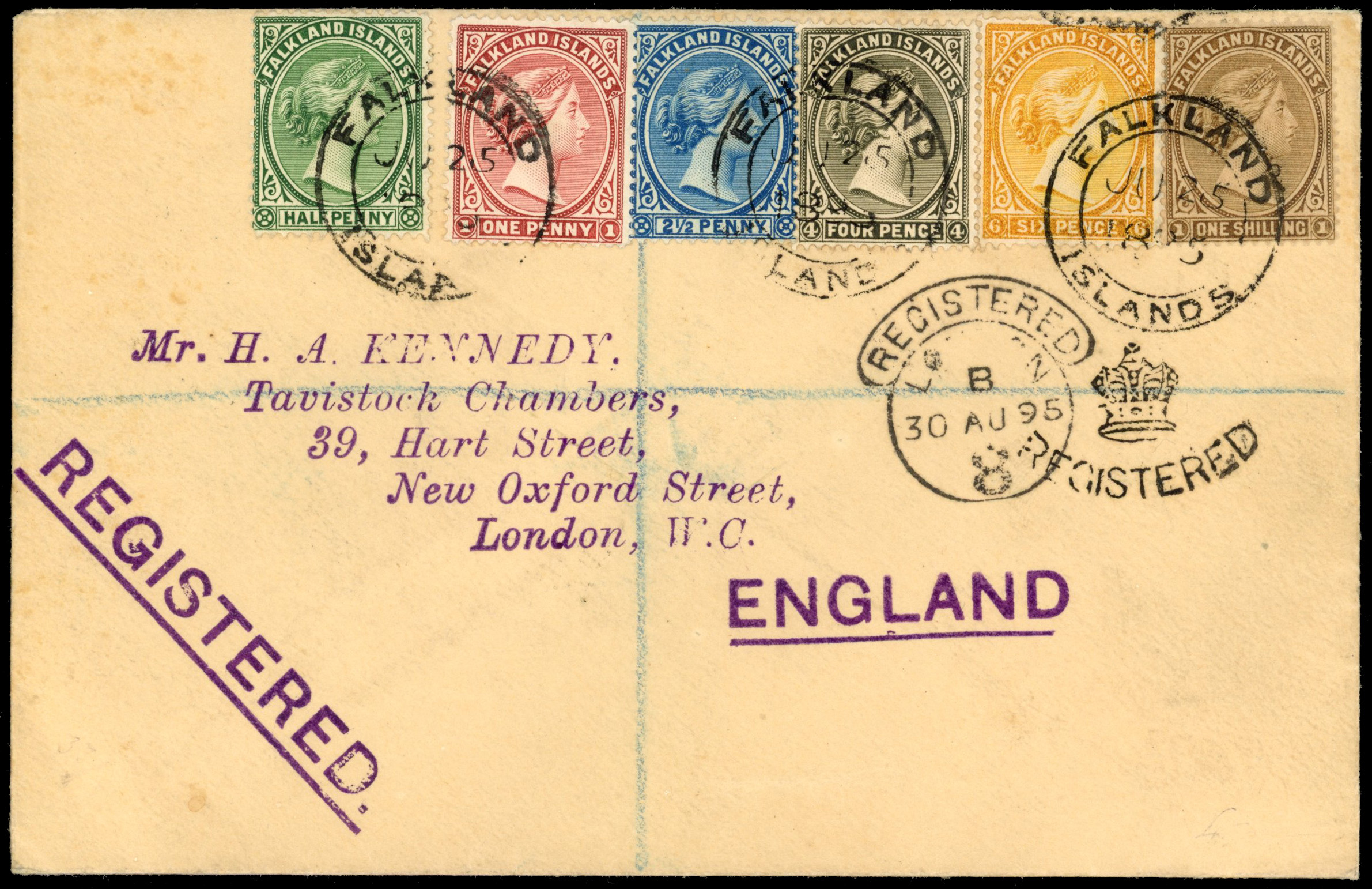 Falkland Islands SG 4/33 1895 philatelic cover