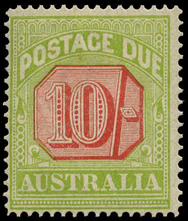 Postage Dues. 1921 10/- scarlet and...