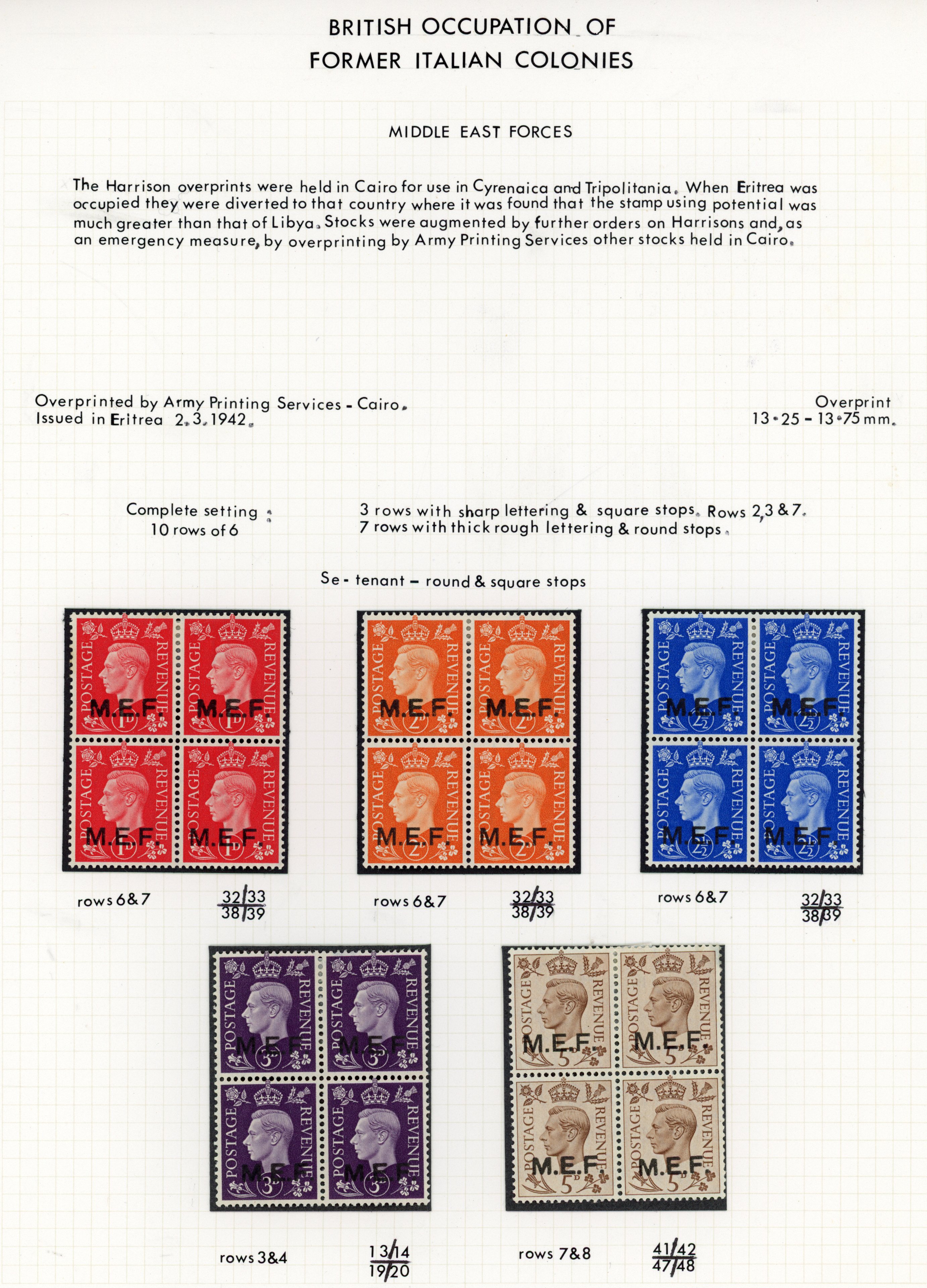 BOIC MEF SG M6b-10b blocks mint