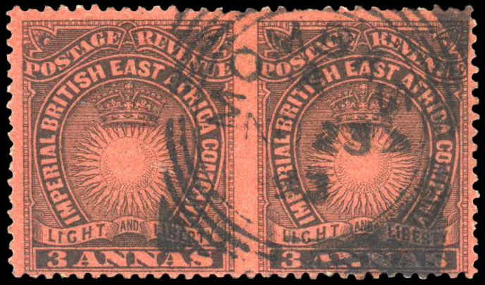 British East Africa SG 8ac imperf between horizontal pair 