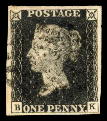 1840 1d black, plate 6 (BK), good to large margins, cancelled
