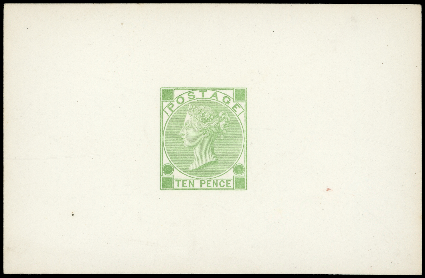 1870 10d Die proof printed in green on white matt card 