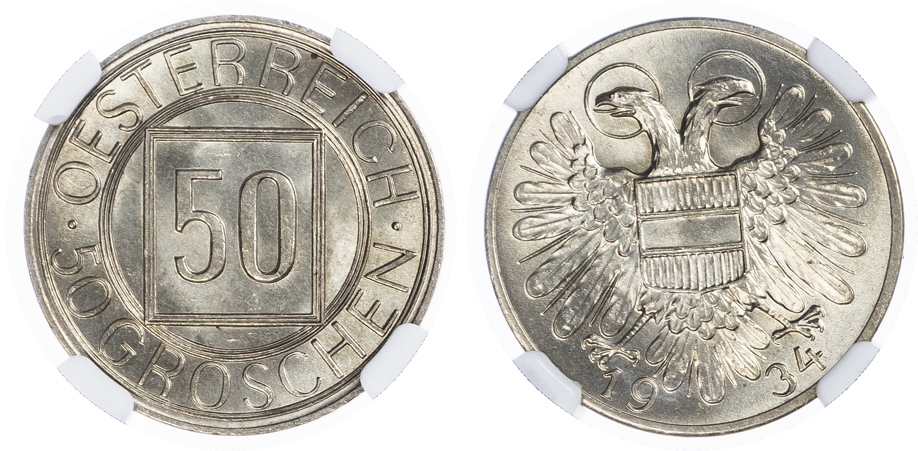 Austria, Federal State. Cu-Ni 50 Groschen. 1934.