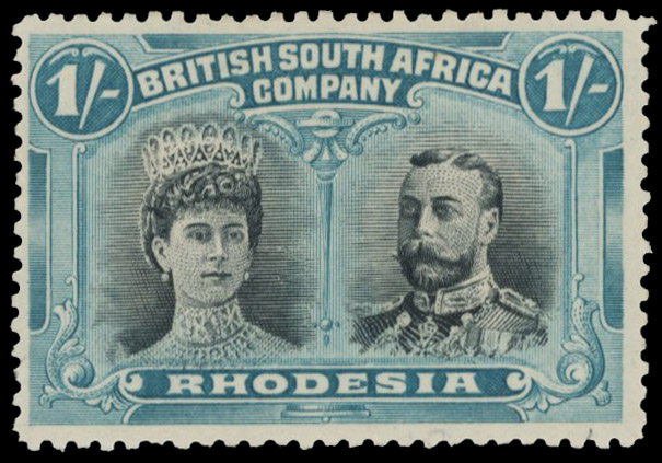 1s black and deep blue-green SG 151a, position 3 'Z' flaw mint