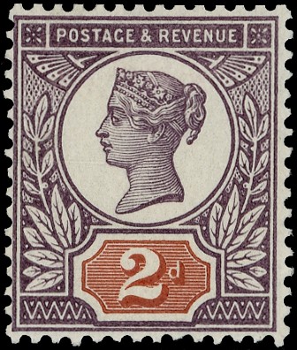 1899 Jubilee 2d colour trial, head plate in purple and duty plate in...