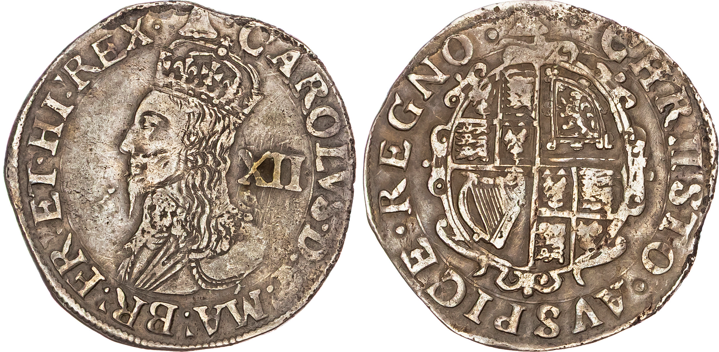 Charles I (1625-1649), AR Shilling, Group D, type 3a, Tower mint (under King), mm. bell (1634-5).