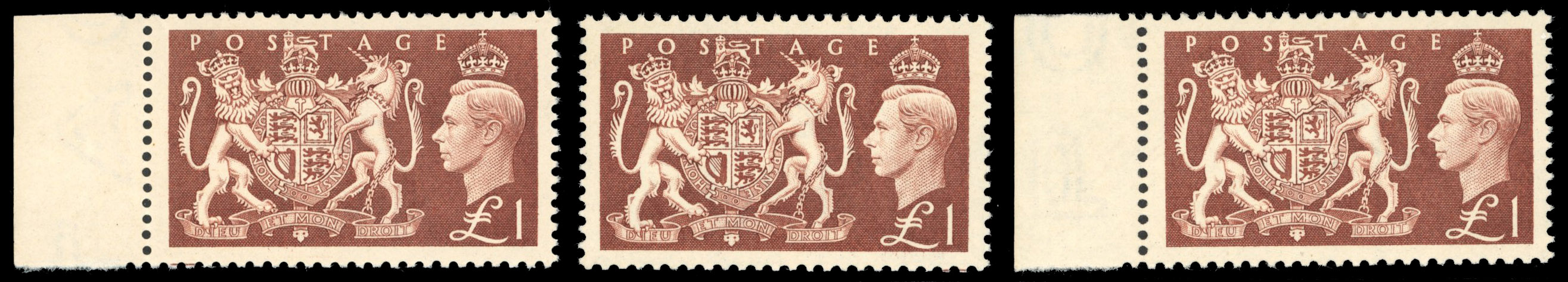 GB SG 512 1951 £1 re-entries mint
