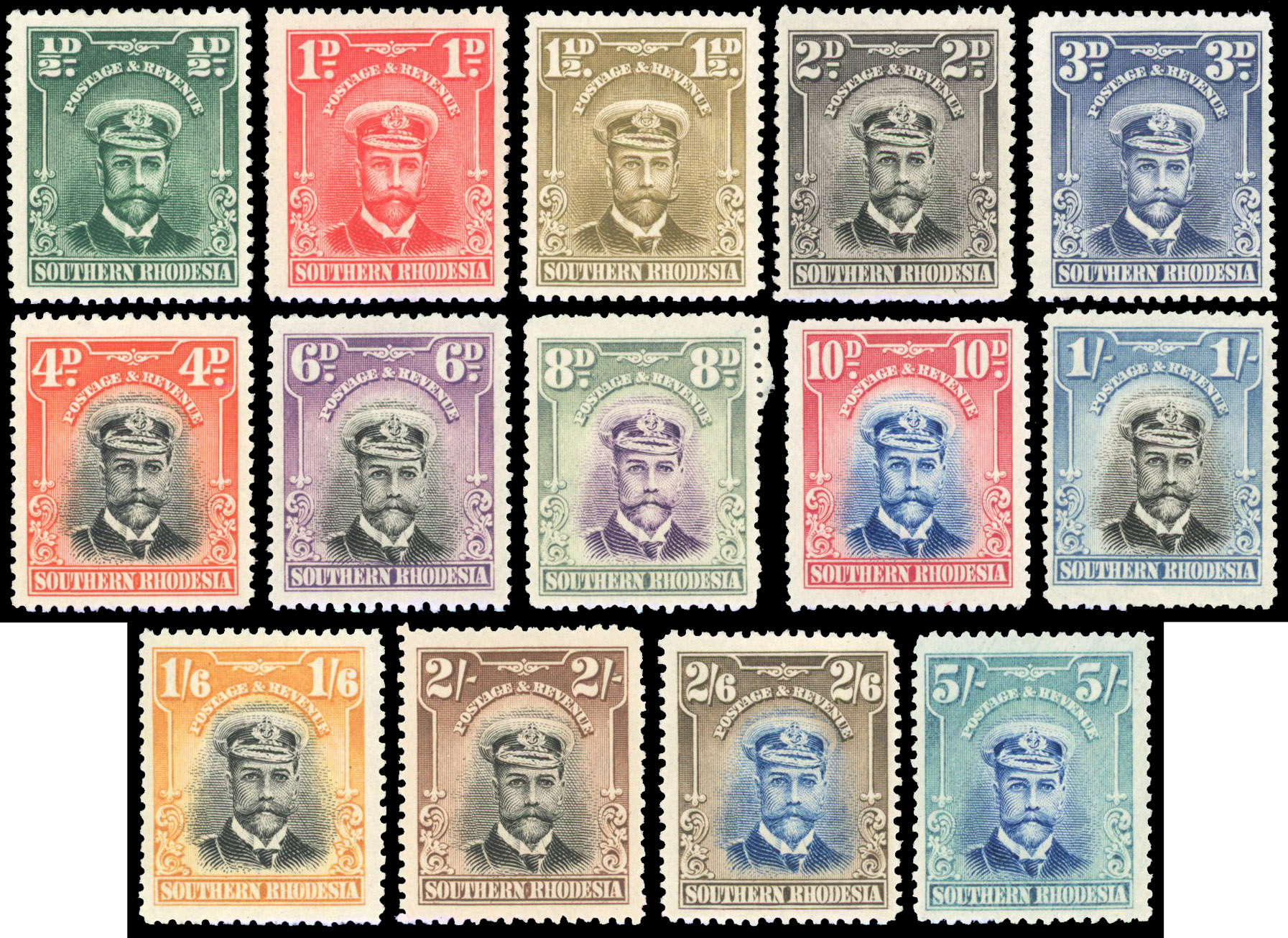 Southern Rhodesia 1924-29 set of 14 unmounted o.g. S.G. 1/14 