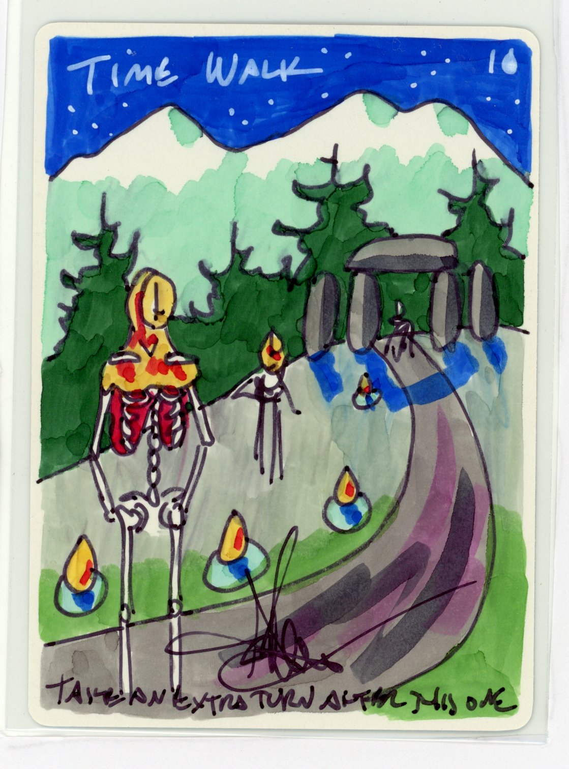 Time Walk Sketch on Urza's Avenger Artist Proof - Amy Webber