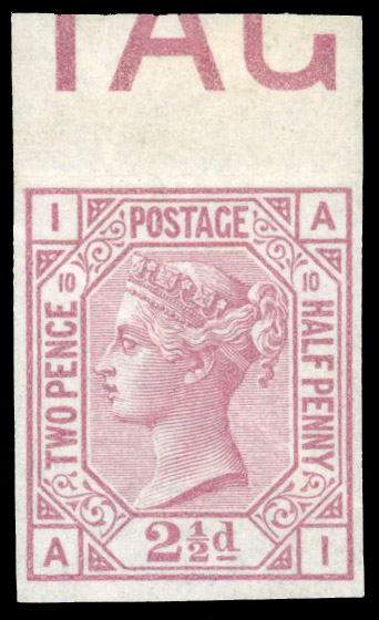 1876 2½d Rosy mauve Pl.10 (Wmk. Orb). Imprimatur