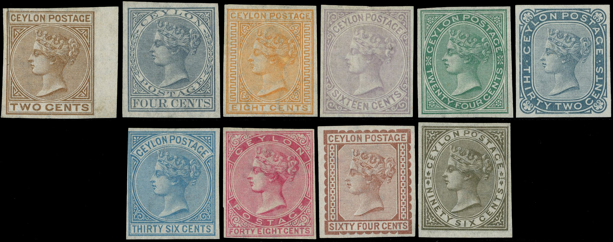 Ceylon SG 121-2, 124-132 imprimaturs