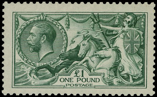 1913 £1 dull blue green PTS certificate (2023)