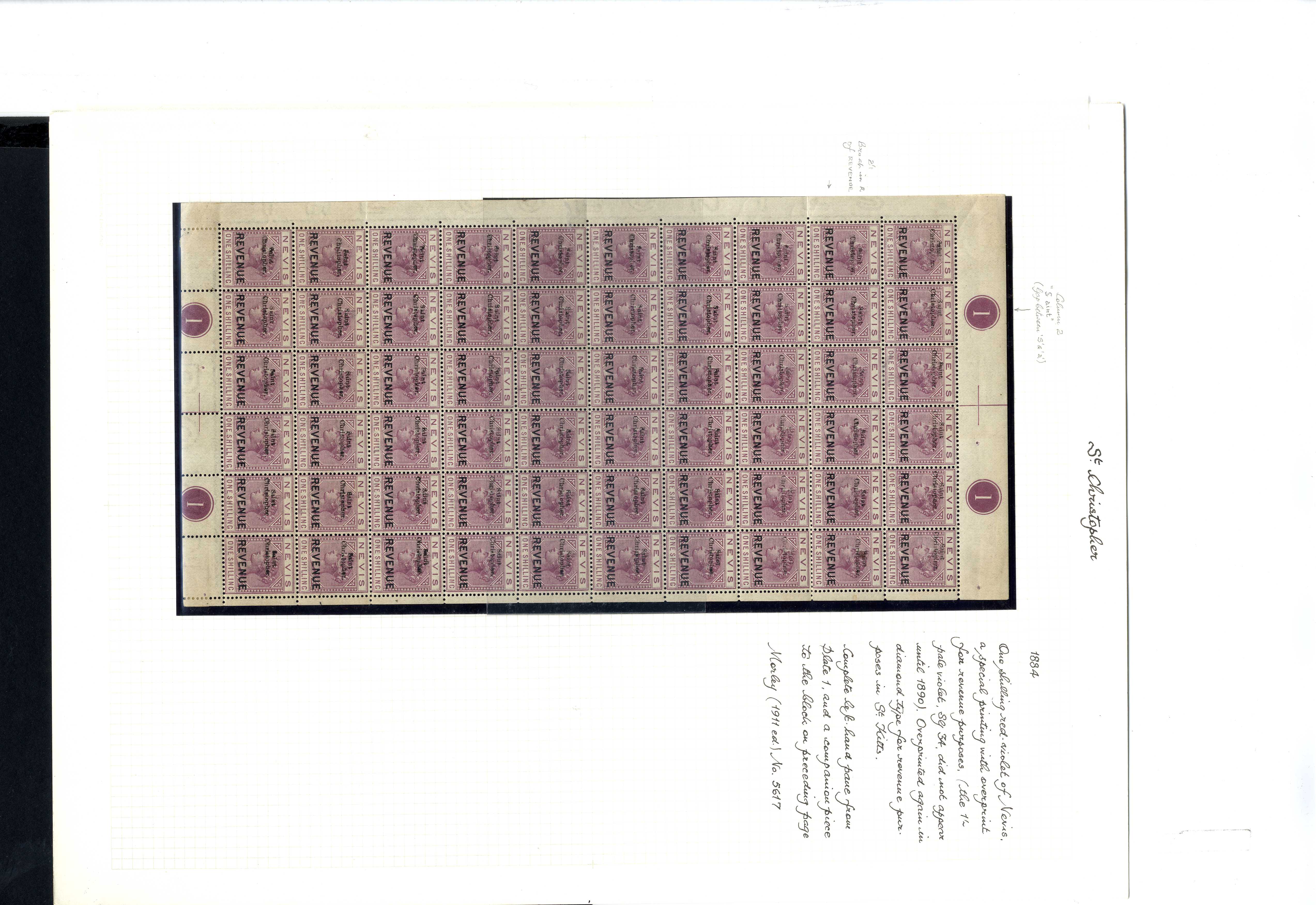 1884 Nevis 4d blue and 1s pale violet,...