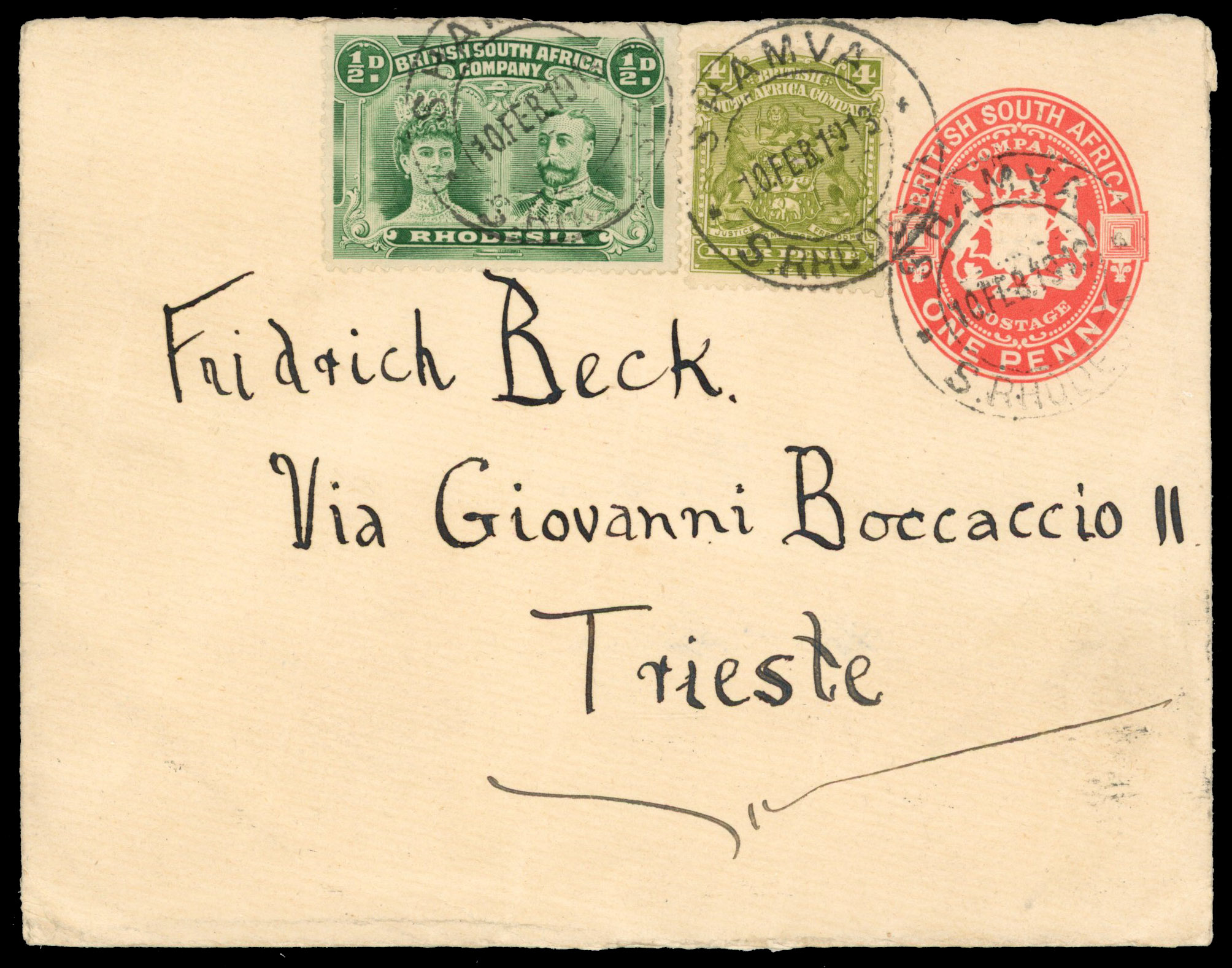 ½d bluish green on cover