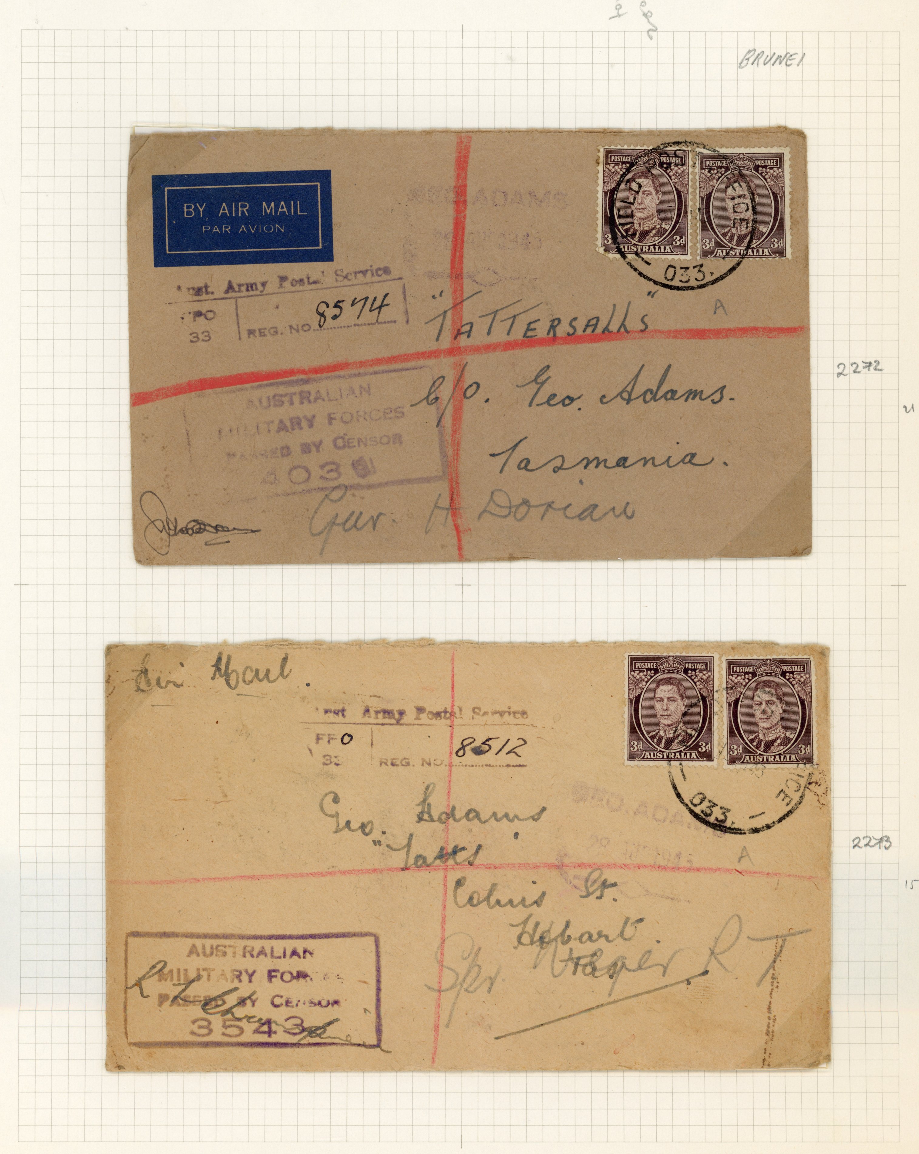 Brunei 1945 covers, Australian Forces