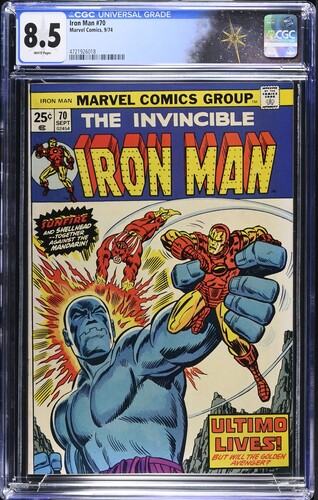 Iron Man #70 CGC 8.5 "Who Shall Stop...Ultimo?" (Marvel Comics, 1974) White pages