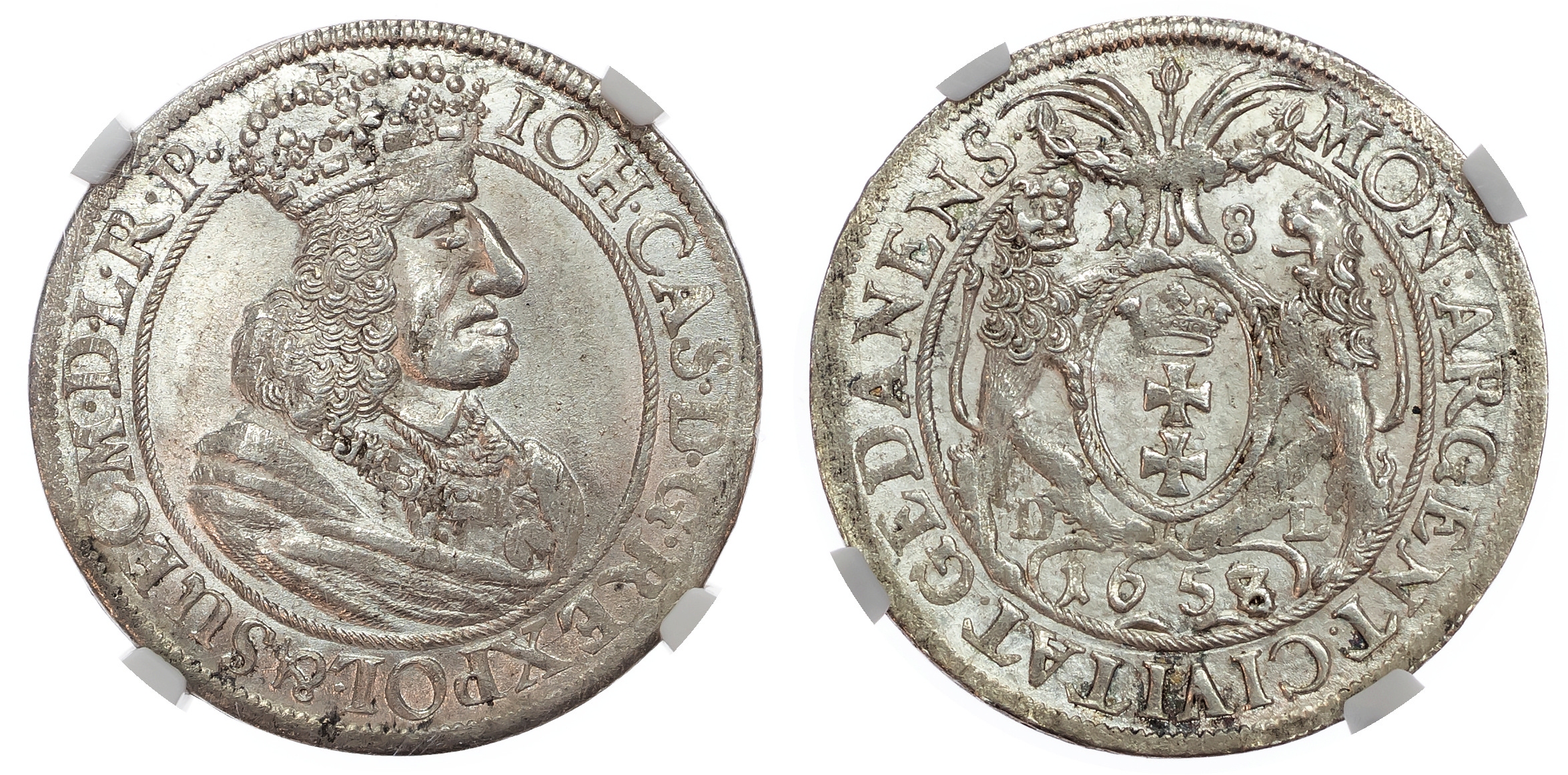 Poland, Danzig, John II Casimir (1648-1668), silver ¼ Taler - MS 64 finest known