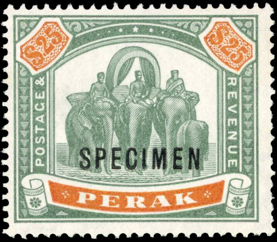 MALAYA - PERAK 1895 SG 80s $25 Specimen