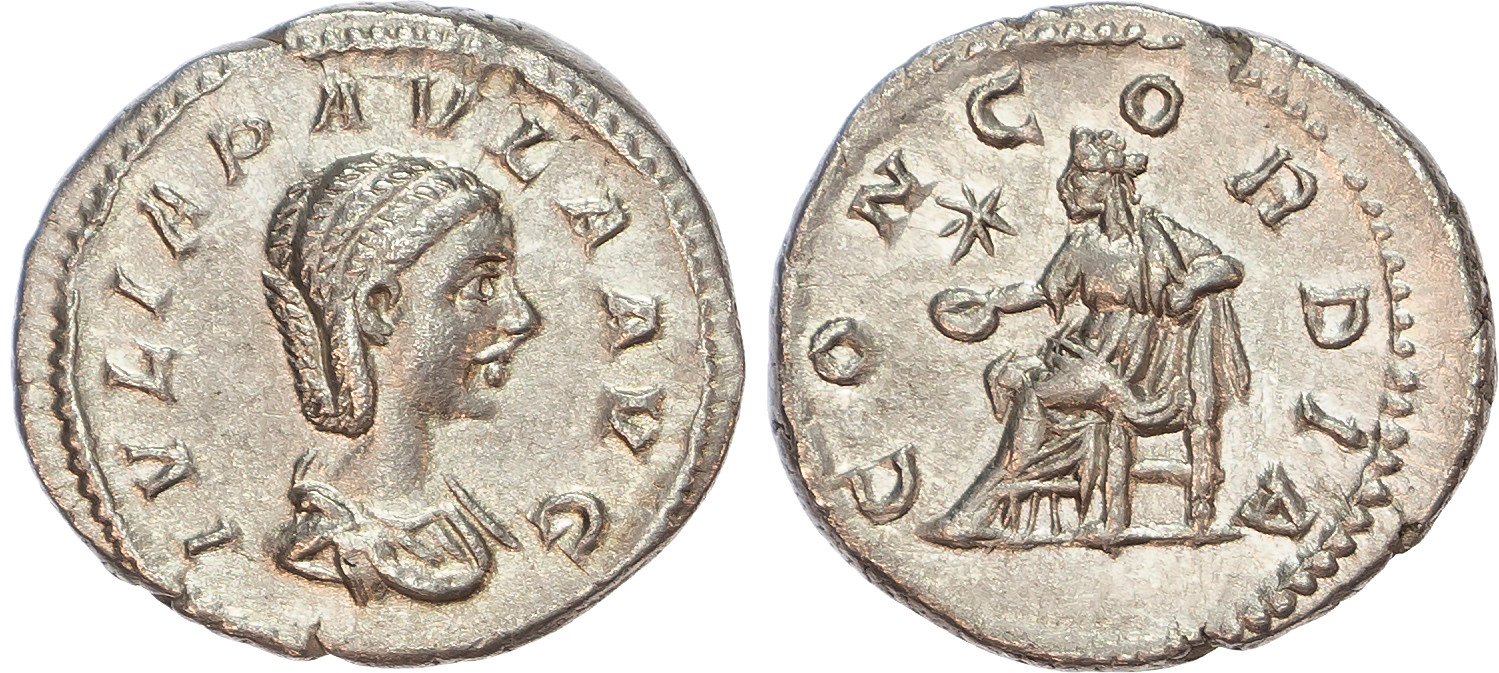 Julia Paula, wife of Elagabalus (AD 219-220) AR Denarius, Rome, 3.75g. 