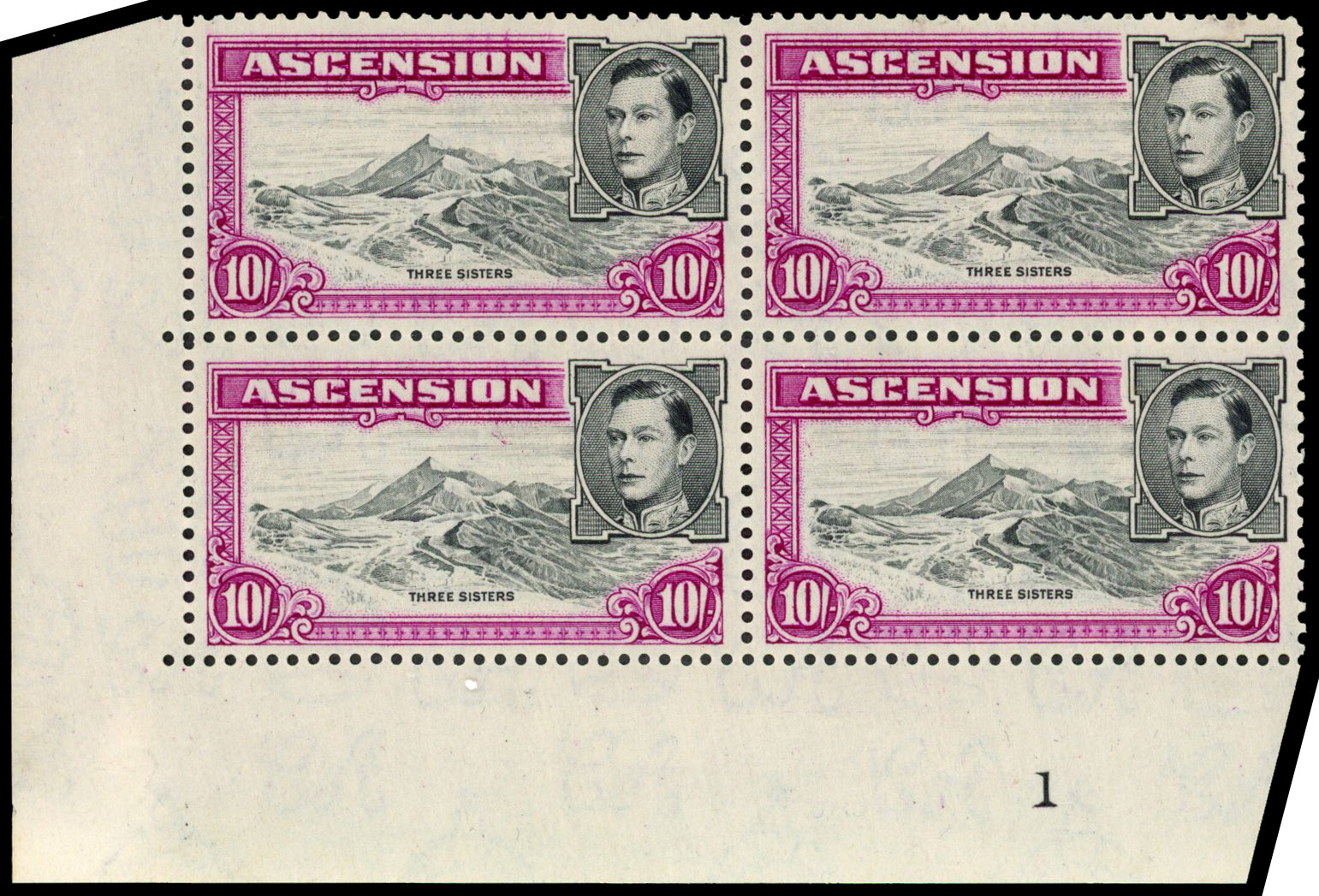 Ascension SG 47b Plate block mint