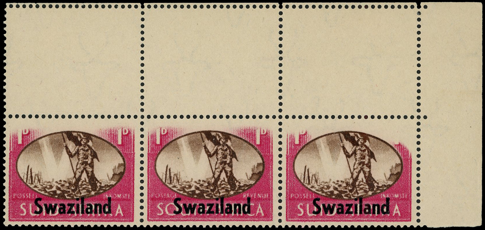 Swaziland SG 39 var strip mint