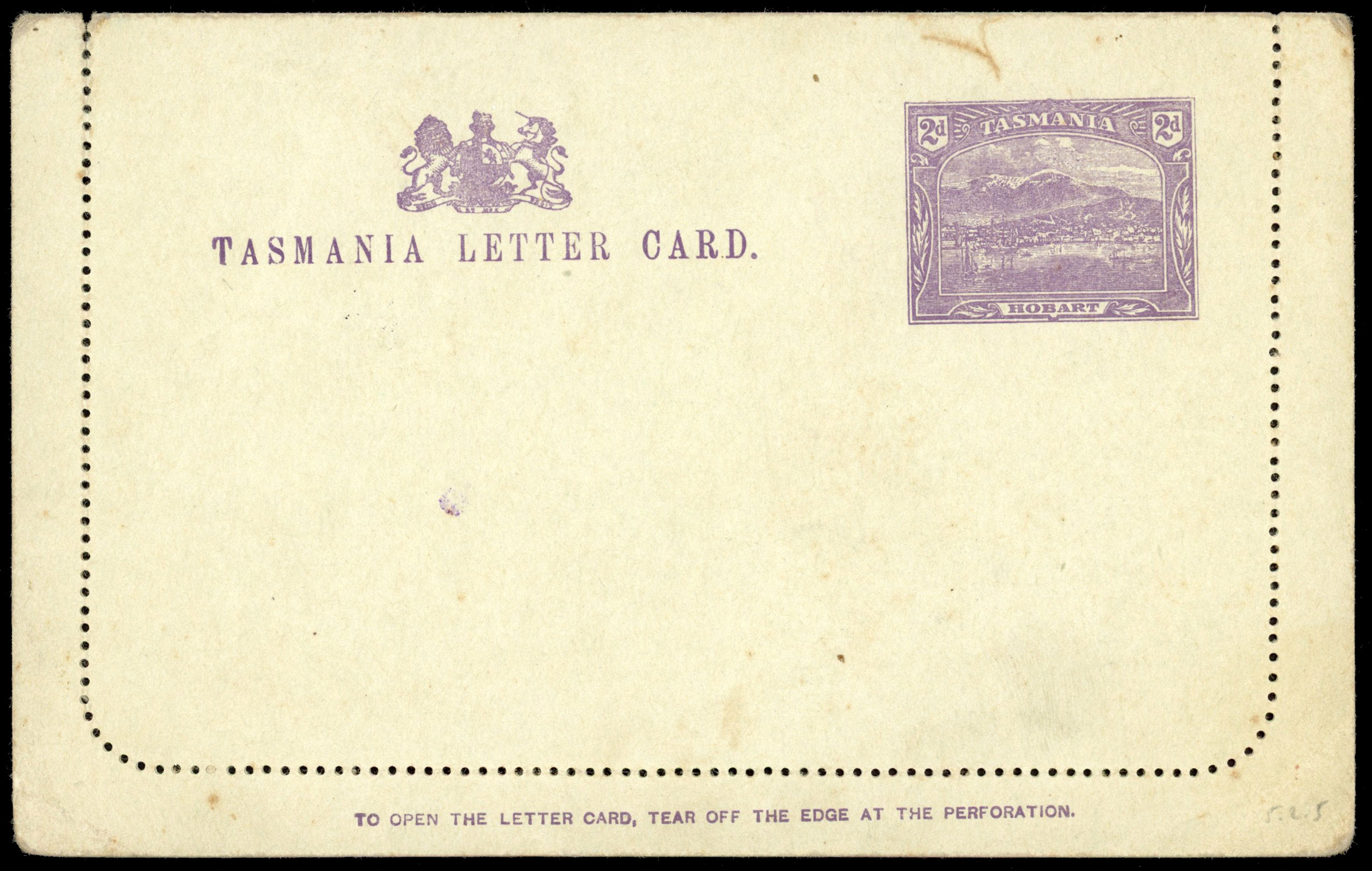 Tasmania Stationery lettercards 1909 2d Lakes in brown