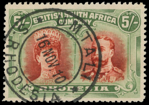 5s vermilion and deep green SG 159, used