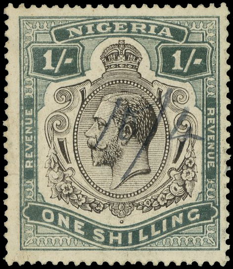 Nigeria 1916 KGV Key Plate 1s grey-green & grey 