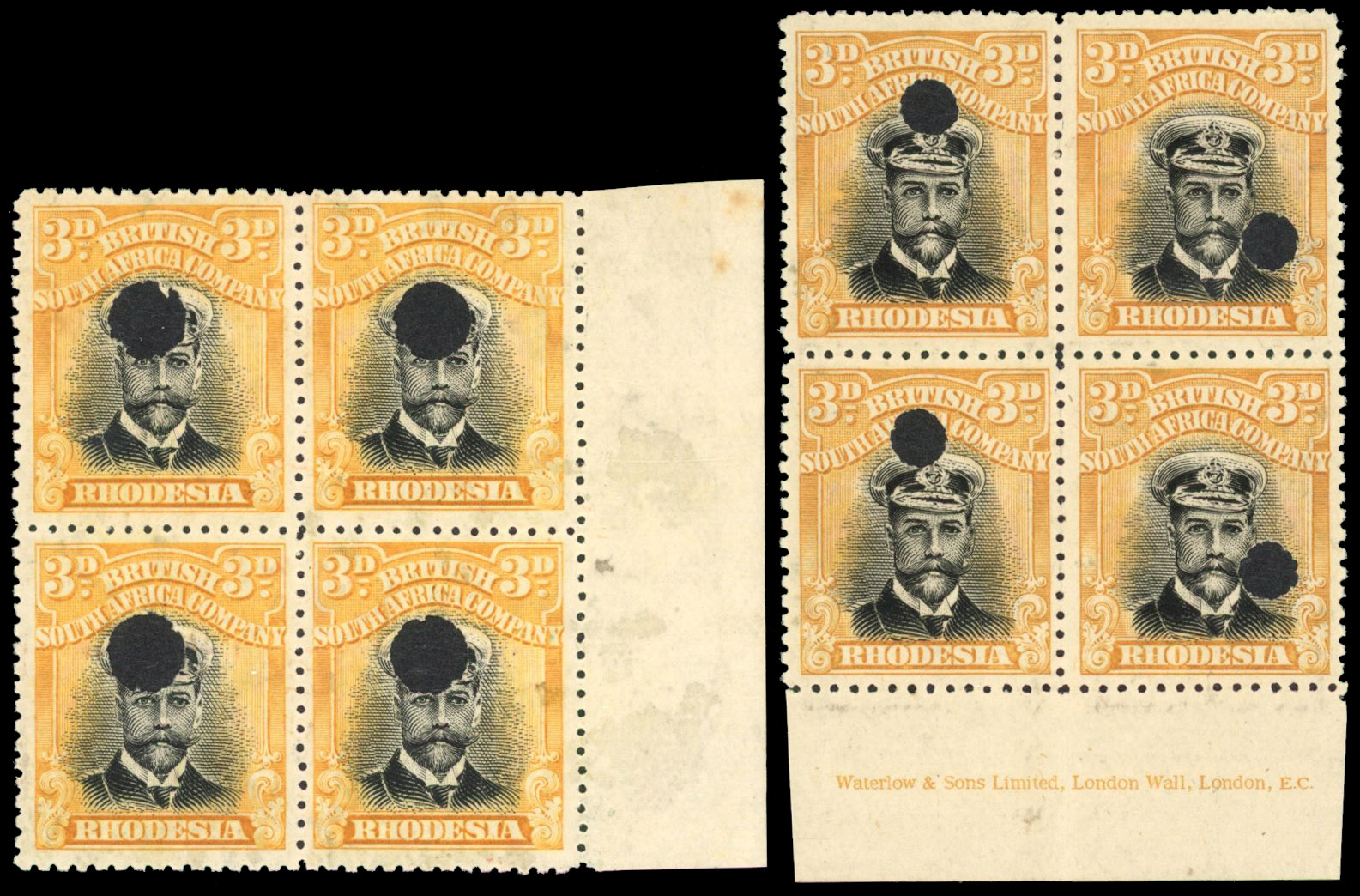 Rhodesia 3d SG 210. 260 printer's file blocks