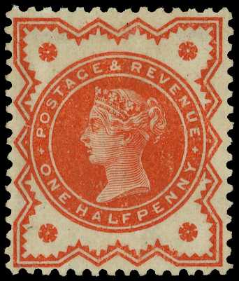 1887 Jubilee ½d vermilion printed on the...